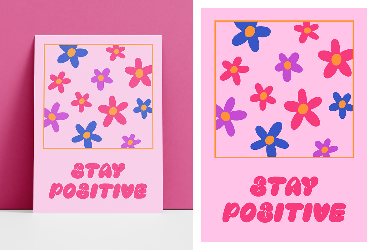 Cute floral poster, card designs set, a Decorative Illustration by Good Studio (Photo 2 of 6)