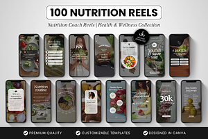 100 Nutrition Coach Instagram Reels, a Social Media Template by DigiPax