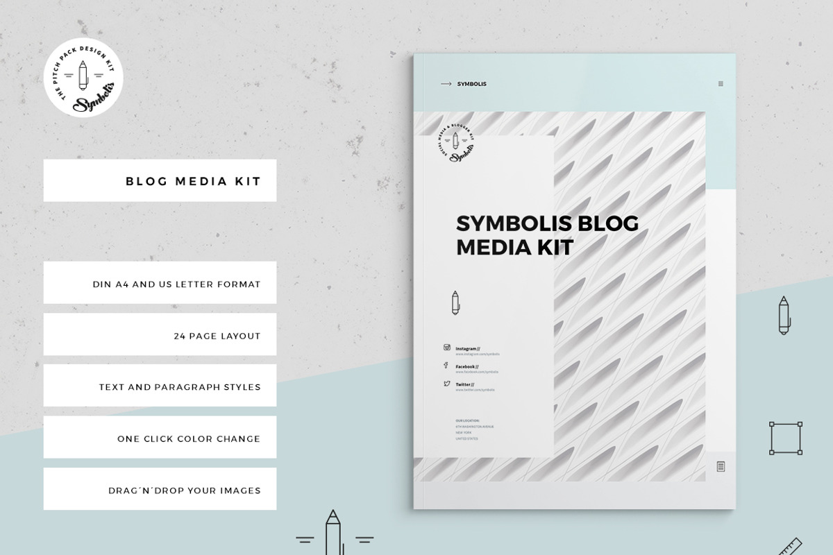 Symbolis Blogger Media Kit, a Stationery Template by Egotype (Photo 1 of 15)