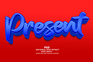 Present PSD 3D Editable Text