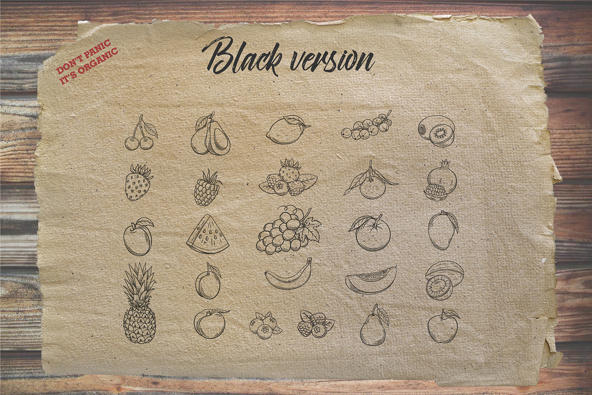Hand Drawn Fruits and Berries, an Object Graphic by VictoriaSergeeva (Photo 2 of 6)