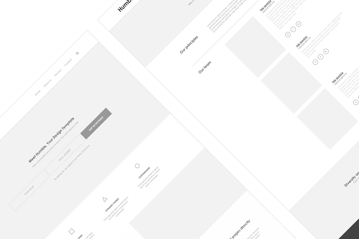 Axure Responsive Corporate template2, a Wireframe Template by Humble UX (Photo 3 of 5)