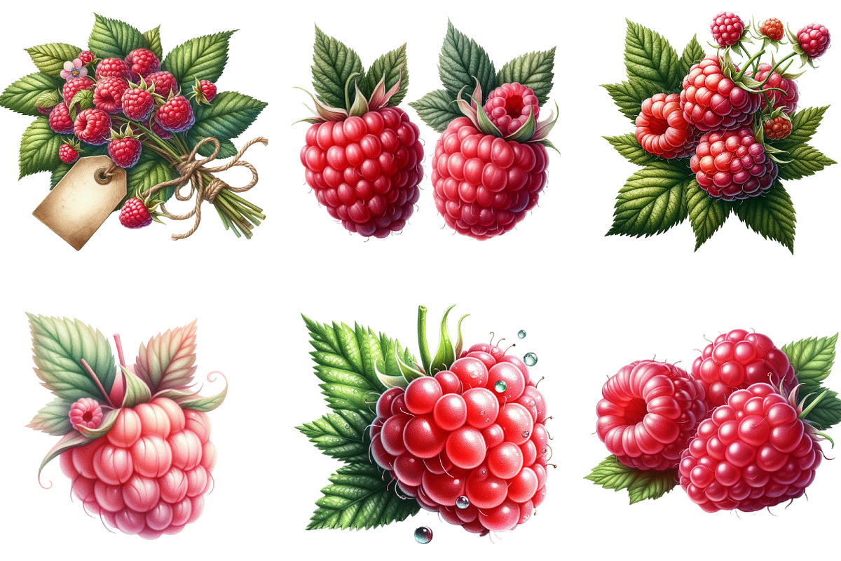 Watercolor Raspberry Clipart, an Illustration by DreamArtGraphic (Photo 3 of 4)