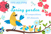 Spring Garden Clipart Set, a Seasonal Illustration by EshaStudio (Thumbnail 1 of 4)