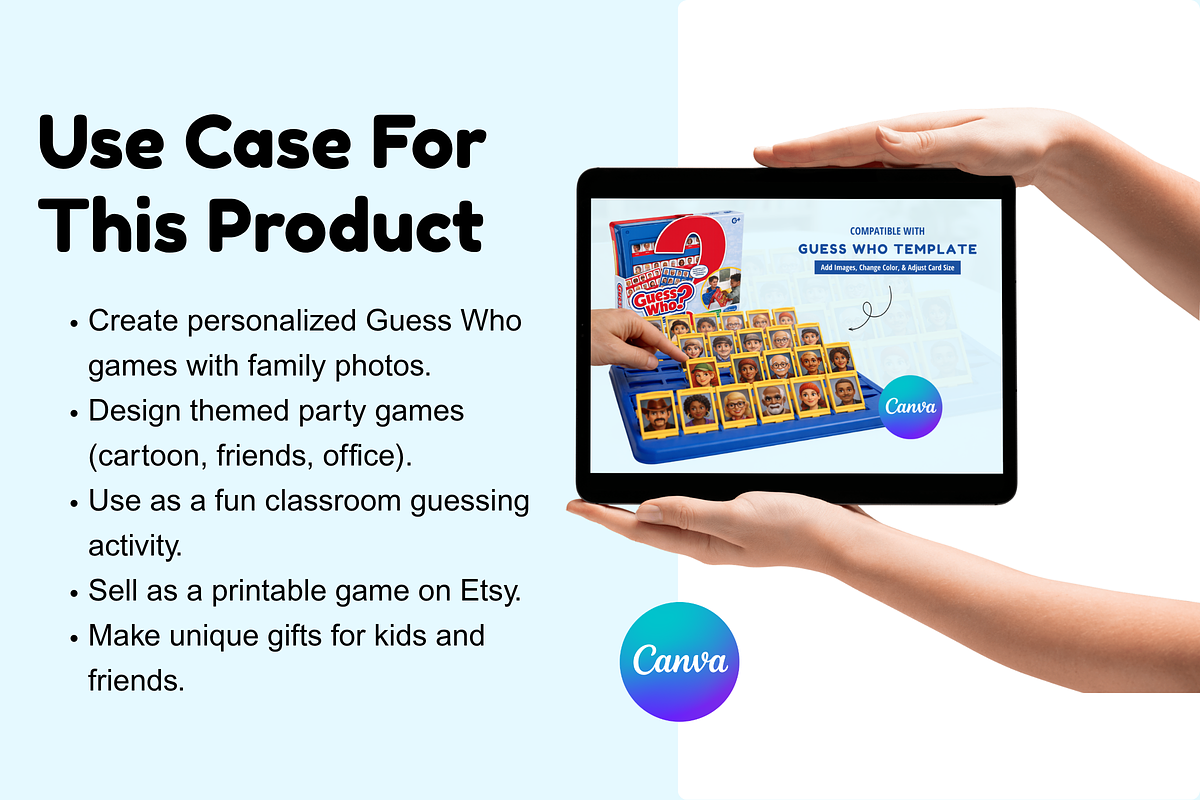 Guess Who Template Canva Editable, a Card Template by Snapybiz (Photo 7 of 11)