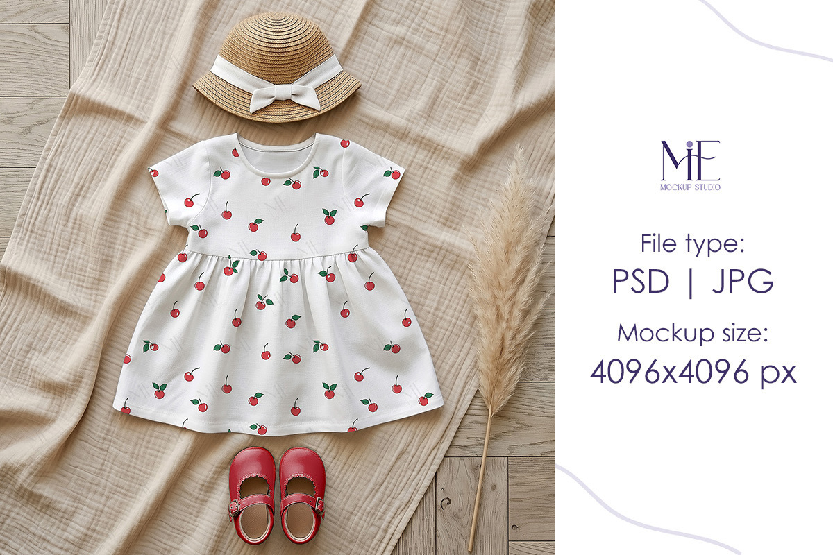 Cotton Fabric Dress Mock up, a Shirt Mockup by Mie Mockup Studio (Photo 4 of 7)