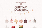 Christmas Inspiration Watercolor set, a Seasonal Illustration by Yakovleva Margarita (Thumbnail 5 of 19)