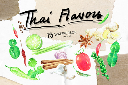 Thai Flavors_ watercolor graphic