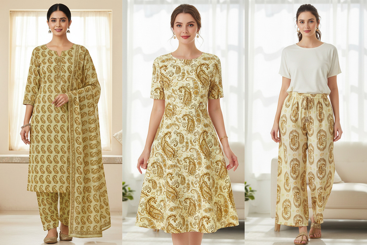 Yellow flourish Paisley patterns, a Pattern Graphic by ThaiByGaew (Photo 3 of 3)