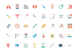 200 Flat Medical And Health Icons