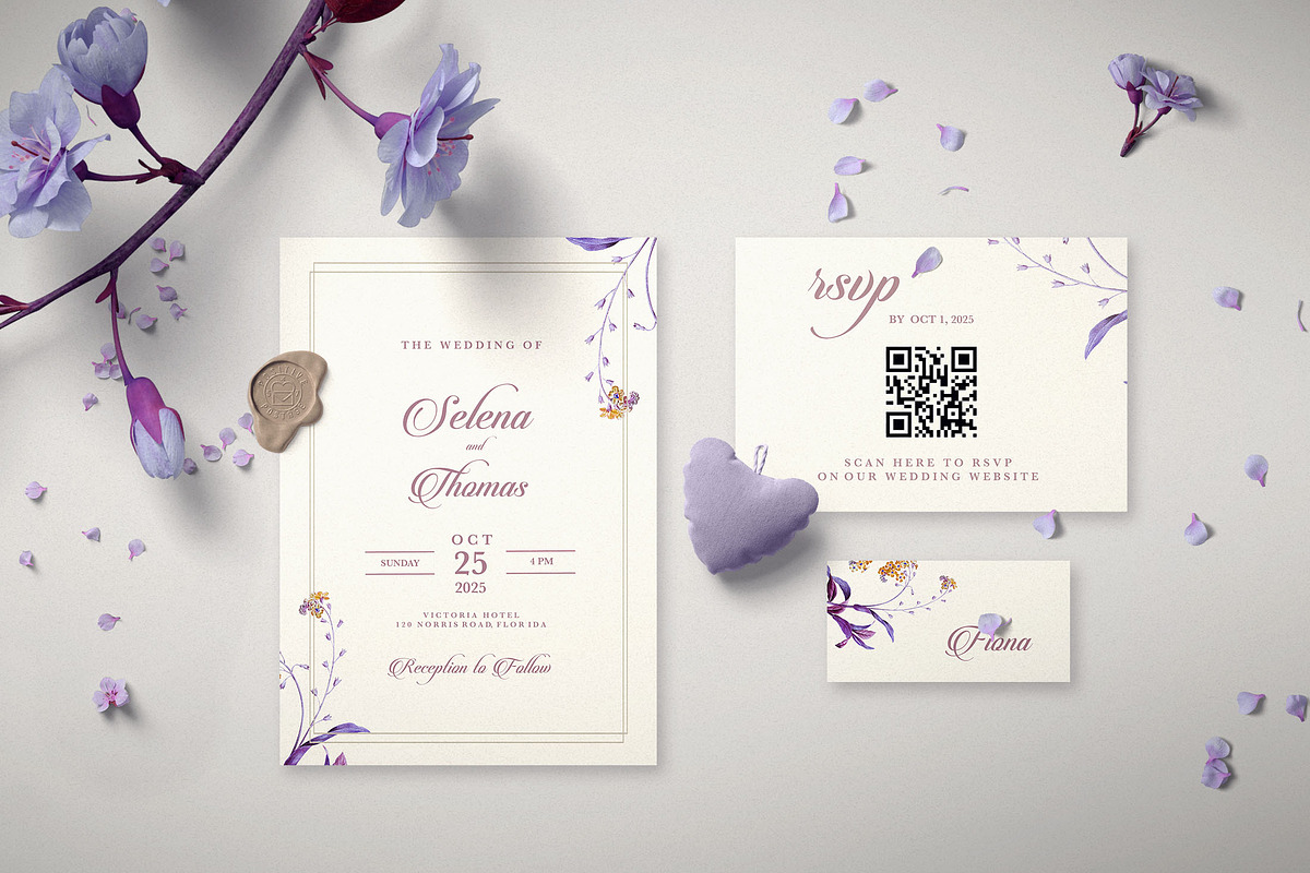 Violetta (Wedding Suite), an Invitation Template by EvitePapery (Photo 3 of 8)