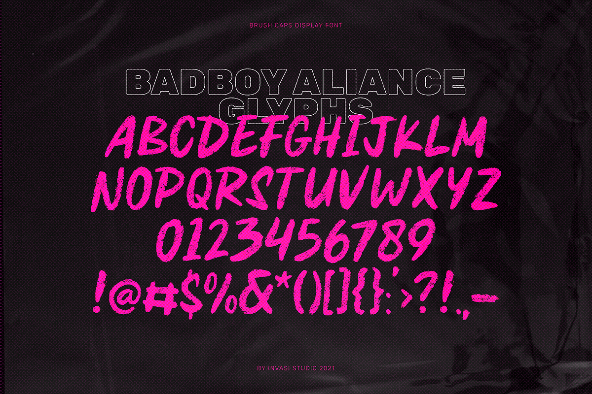 Badboy Aliance | Brush Caps, a Script Font by Invasi Studio (Photo 9 of 11)