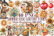 Summer Folk Clip Art Earthy Tones Ve, an Illustration by Sublimation Artist (Thumbnail 1 of 6)