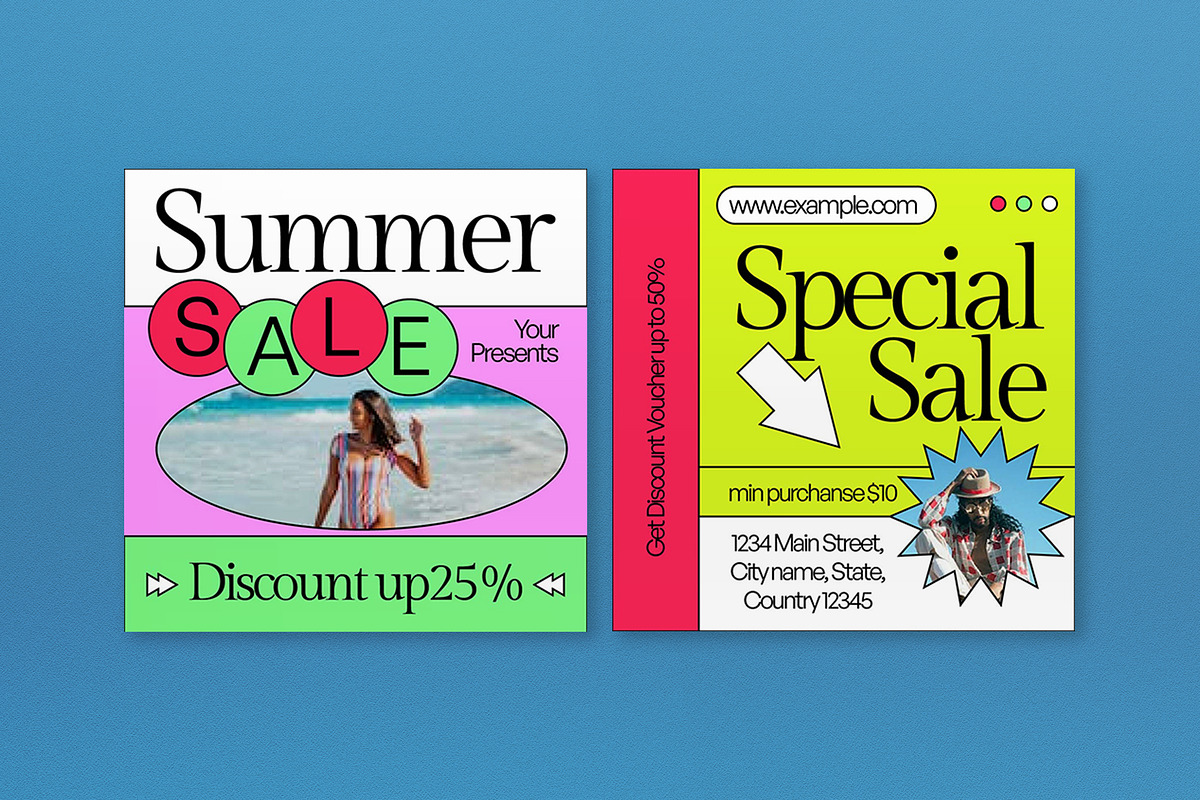 Colourful Summer Sale Banner, an UI Kit Template by graphicook (Photo 5 of 6)