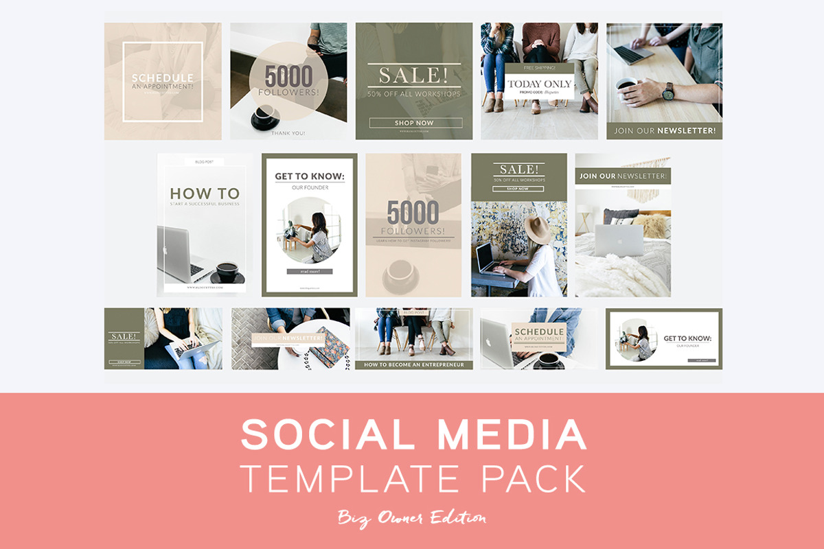 Social Media Pack: Biz Owner Edition, a Templates & Theme by Bloguettes (Photo 1 of 2)