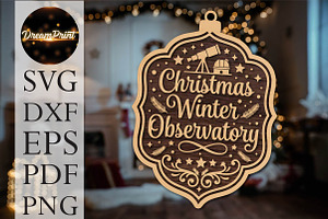Christmas Winter Observatory SVG