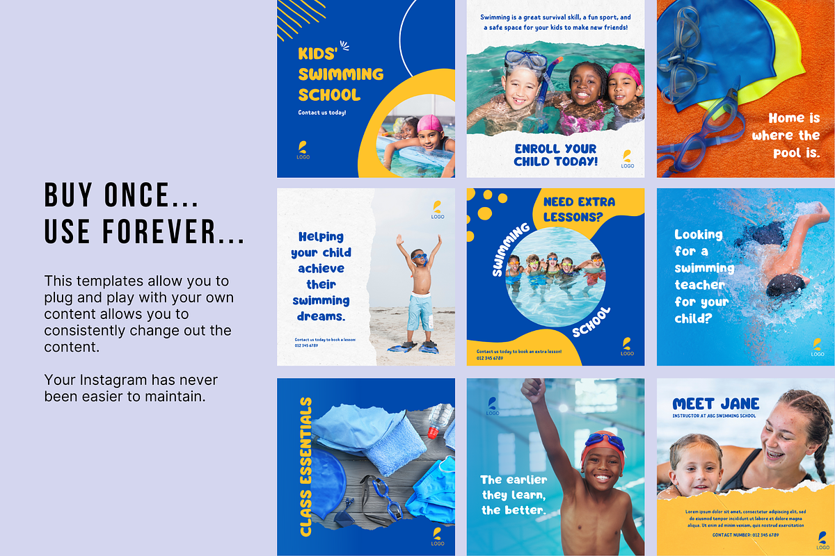 Kids Swimming School Social Media, a Social Media Template by Sincerely ...