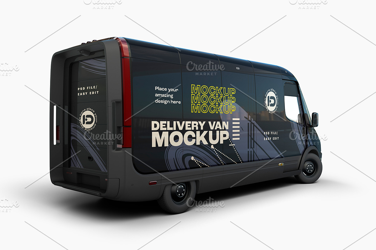 Delivery Van Mockup Set, an Advertising Mockup by ForgeDesign (Photo 6 of 7)