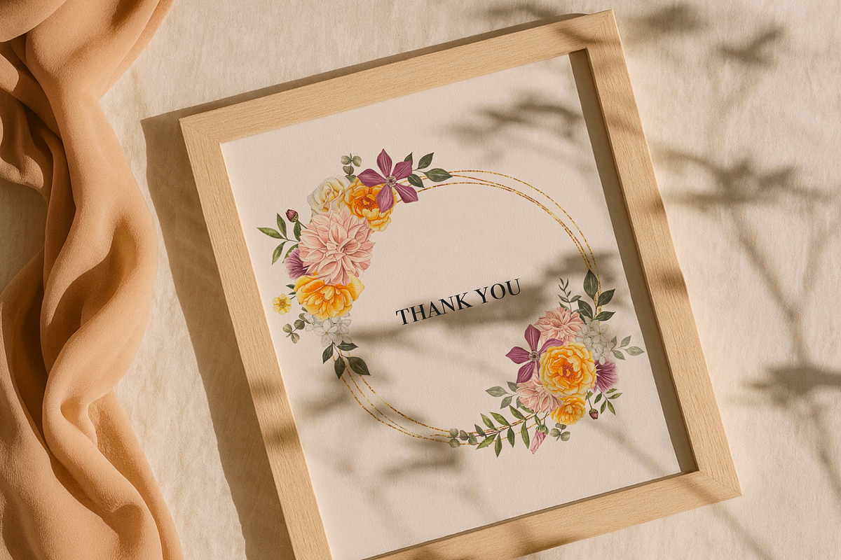 Watercolor Autumn Garden Flowers, an Object Illustration by DiashaArt (Photo 12 of 12)