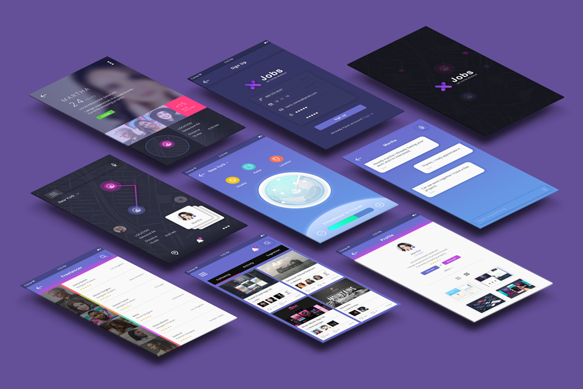 xJobs  (App UI), an UI Kit Template by Rebound  (Photo 1 of 9)
