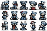 Christmas Ice Blue Teddy Bear Clipar, an Illustration by Libby Wishes (Thumbnail 5 of 7)