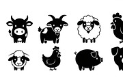 Cute Farm Animal Silhouette Bundle, an Illustration by hafijul (Thumbnail 39 of 51)