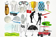 Watercolor Golf Clipart, a Sport Illustration by Paulaparaula (Thumbnail 2 of 3)
