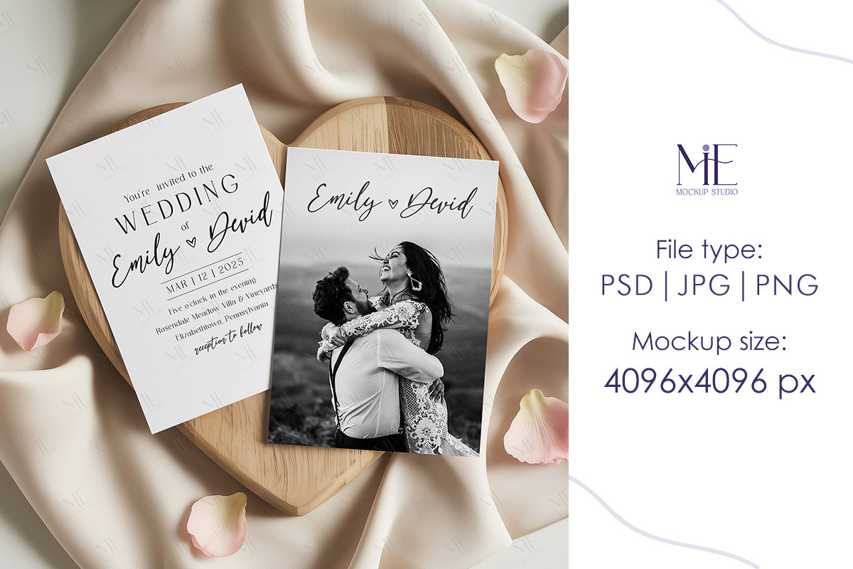Wedding Invitation Cards Mockup 5x7, a Mockup by Mie Mockup Studio (Photo 5 of 7)