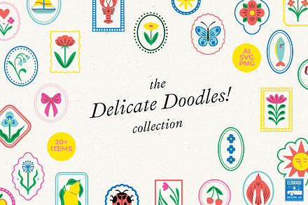 Tiny Colorful Stamp Illustrations, a Decorative Illustration by Eldorado Design Co.