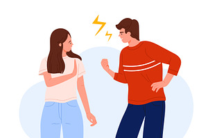 People quarrel in conflict, family, a Person Illustration by Flashvector