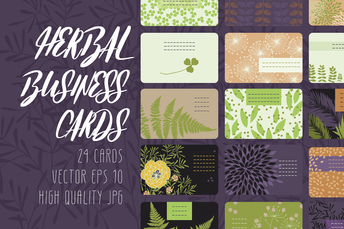 Herbal Business Cards, a Business Card Template by Nadia Emelianova (Photo 1 of 4)