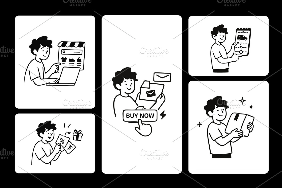 Notion Style E-commerce Illustration, a Work Illustration by Imran Haroon (Photo 4 of 4)