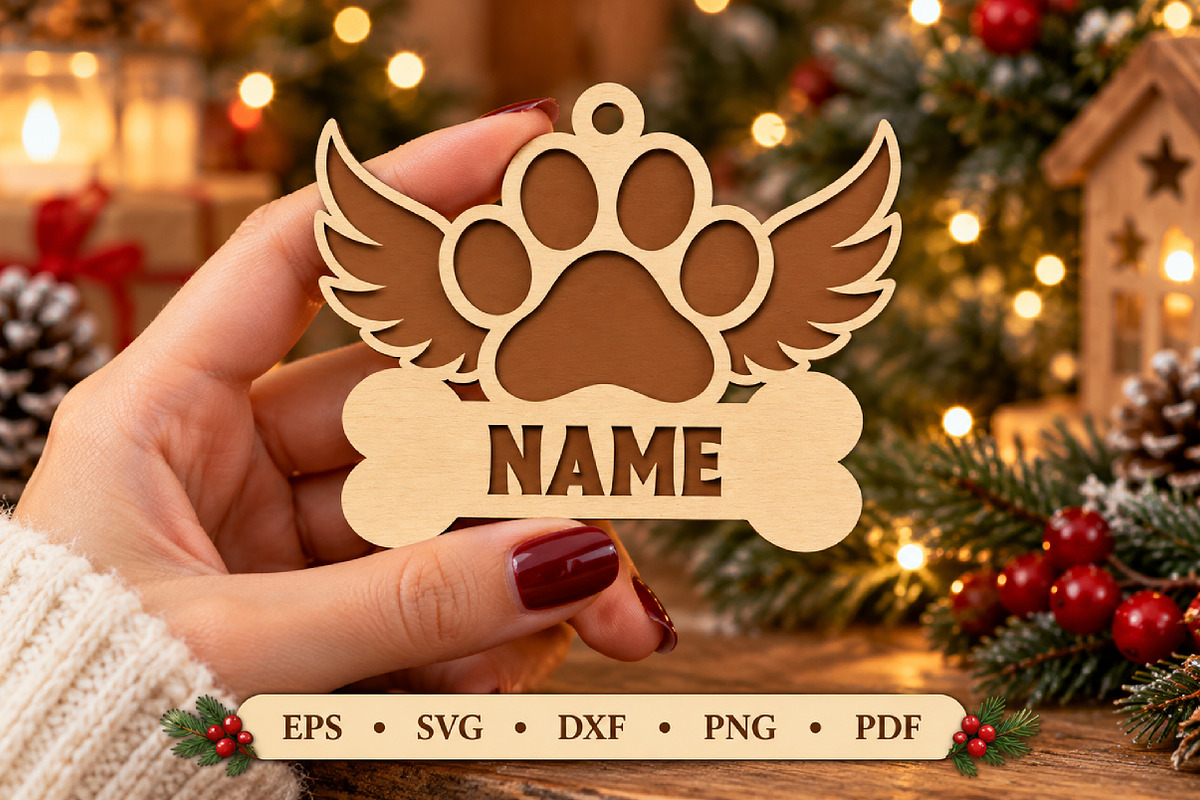 Dog Memorial Laser Cut Wood File, an Object Graphic by Libby Wishes (Photo 1 of 3)
