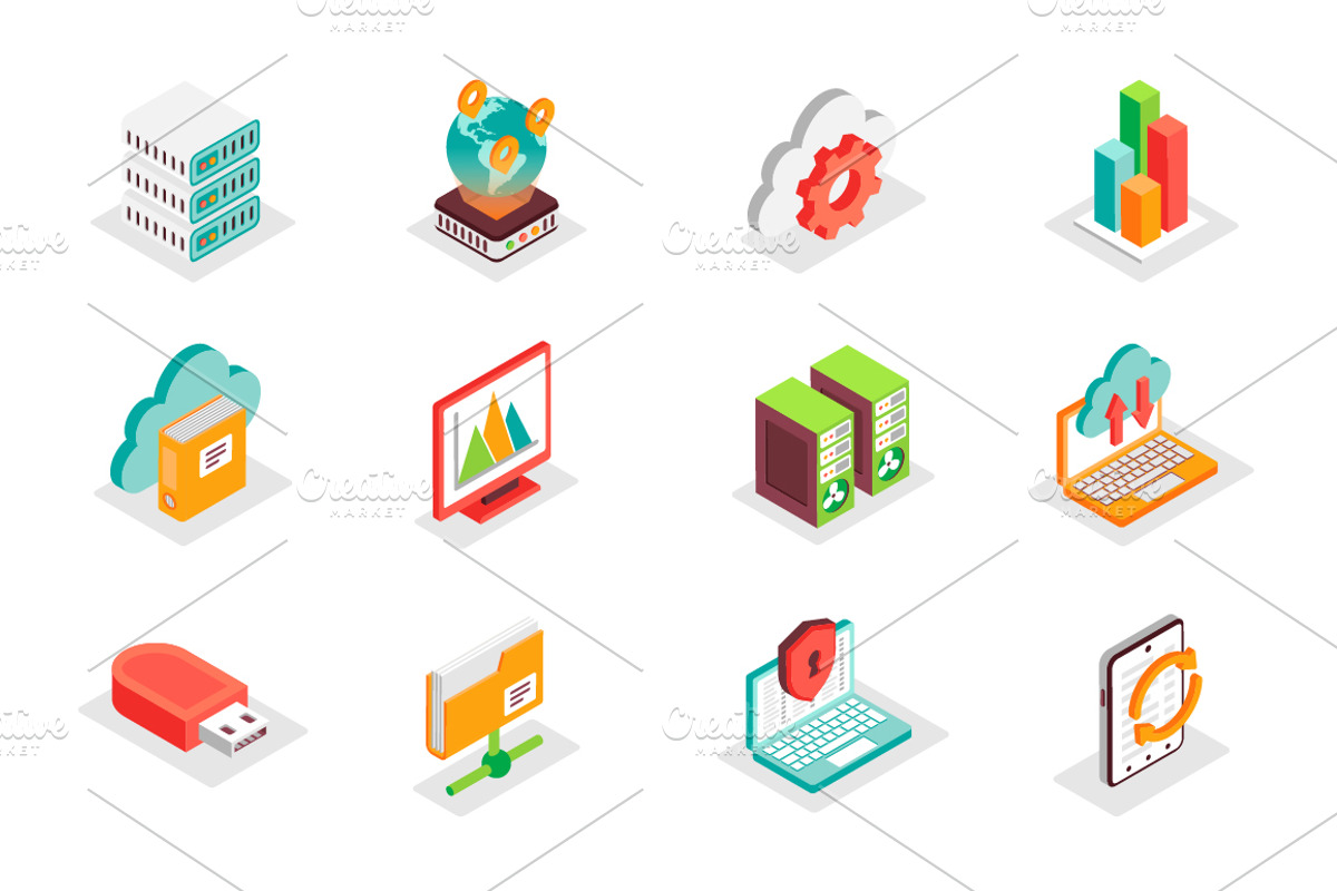 Isometric Icons Pack, a Duotone Icon by alexdndz (Photo 2 of 21)