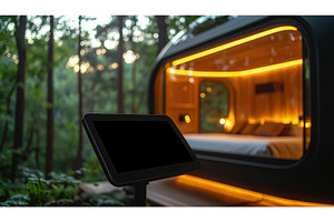 Futuristic capsule cabin in forest, a Technology Photo by Igor Tichonow