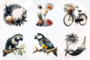Ivory and Black Hello Summer Clipart, an Illustration by RobertsArt (Thumbnail 7 of 8)
