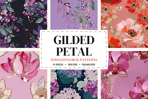 Gilded Petal Jeweled Florals
