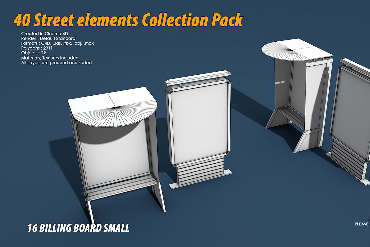 40 Street elements Collection Pack, an Architecture 3D Model by multimedia4ds (Photo 33 of 70)