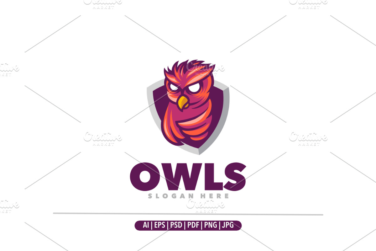 Cute owl emblem mascot logo, a Branding & Logo Template by Bayuktx