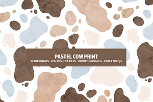 Pastel Cow Print Seamless Pattern