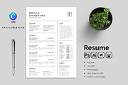 Resume CV Template with Logo, a Resume Template by Blackcloud_Creations (Thumbnail 10 of 10)