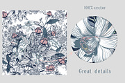 TOILE DE JOUY vector patterns set, a Pattern Graphic by FleurArt (Thumbnail 4 of 9)