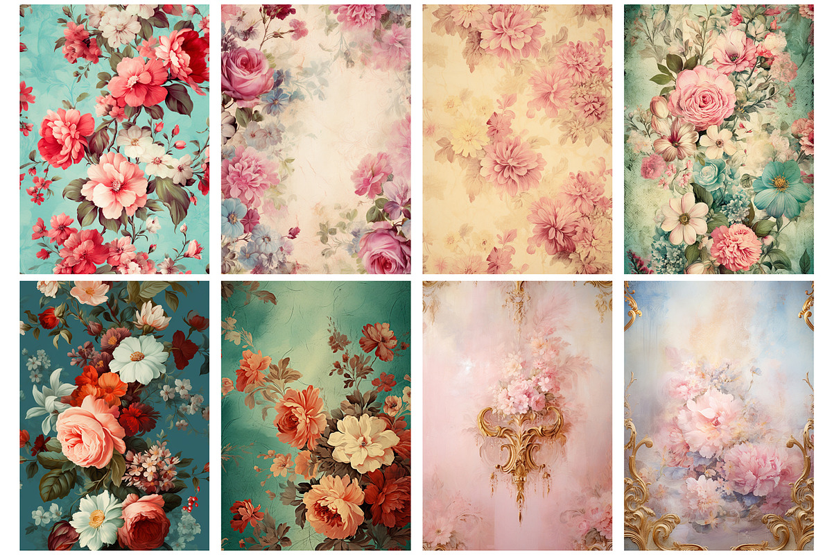 300 Vintage Floral Designs, a Texture Illustration by Gonez Studio (Photo 6 of 7)