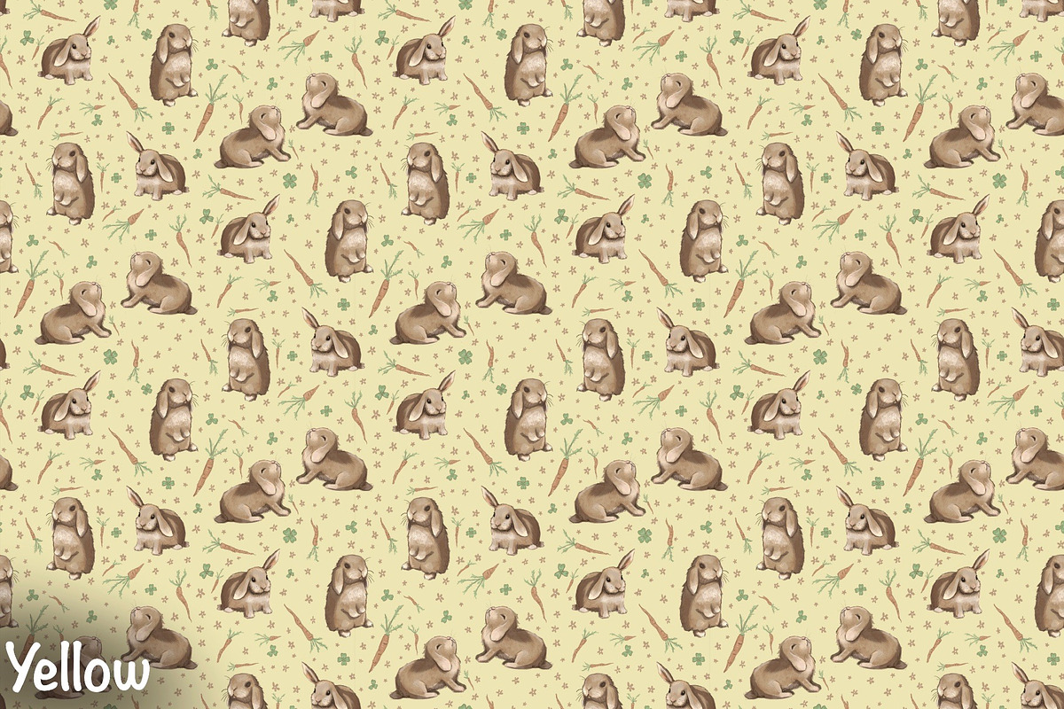 Rabbits & Carrots Repeat Pattern, a Pattern Graphic by Forest Lily (Photo 8 of 11)