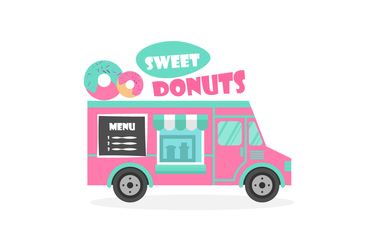Set of vector food trucks, an Object Graphic by flatart (Photo 2 of 7)
