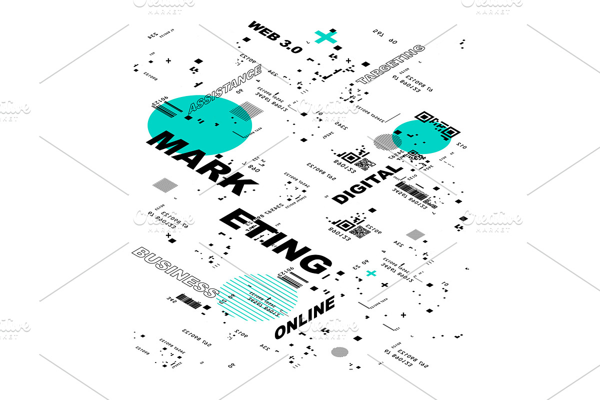 Digital marketing black pattern, a Templates & Theme by LongQuattroArt