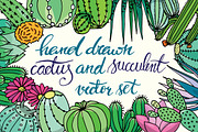 20 hand drawn cactuses & succulents, a Decorative Illustration by pixelwerk (Thumbnail 1 of 5)