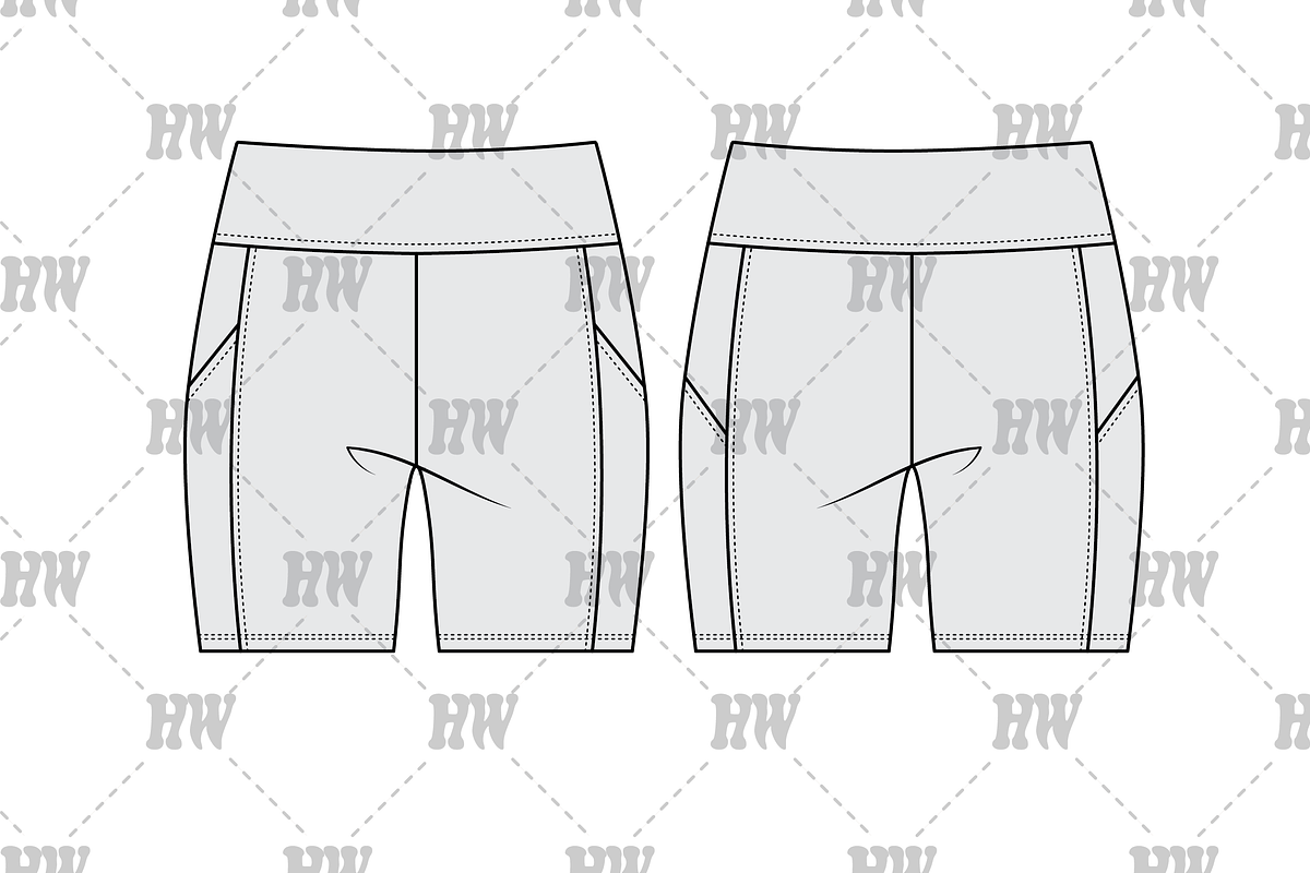 Biker Shorts Fashion Flat, a Bottom Mockup by haydenwentworth (Photo 1 of 3)