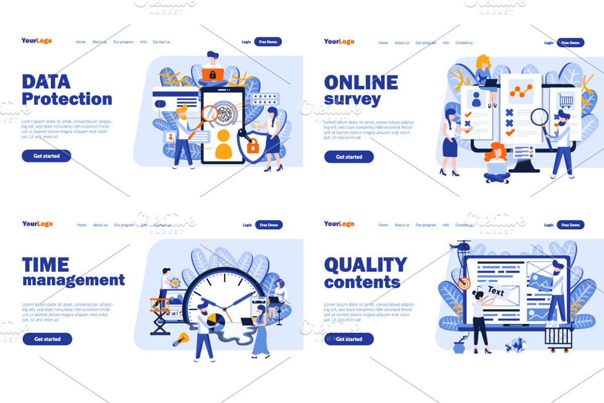 Flat Design Landing Page, a Finance Illustration by alexdndz (Photo 5 of 11)