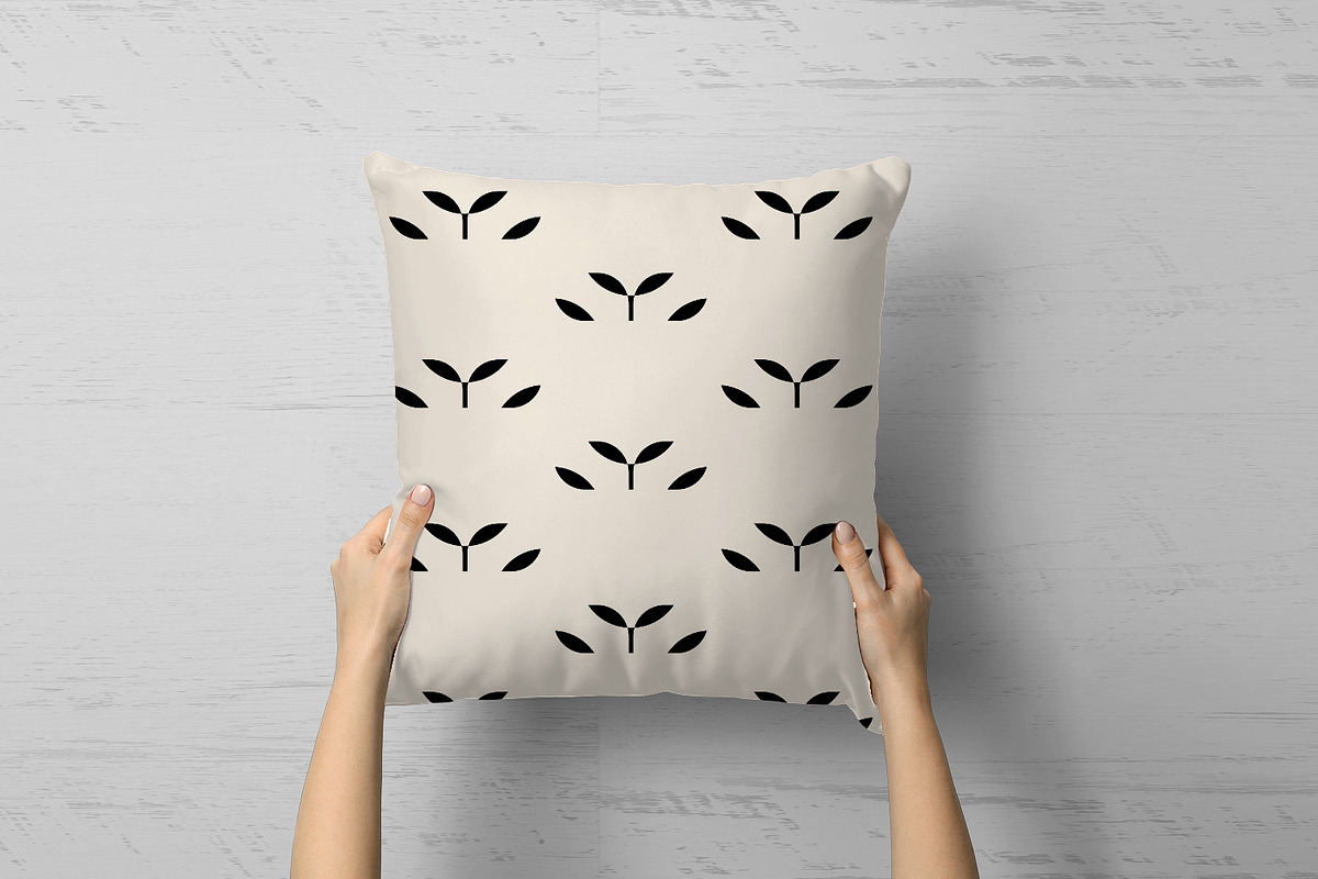Minimal Geometric Botanical Pattern, a Pattern Graphic by MalyskaStudio